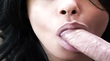 Shaved Black Babe Deep-Throats and Gets Facials