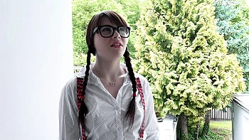 Brunette teen Luna fucked hard by boyfriend
