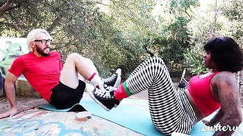 Ebony Escort Gets Fucked with Blowjob & Footjob