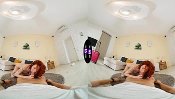 Redhead beauty Cherry Candle rides a big cock in vr