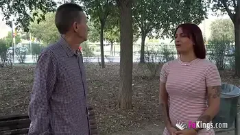 Valeria VS OLD MAN: Just check his bulge, and you'll want to fuck him right away!