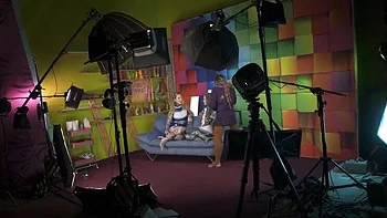 Behind The Scenes Blowjob Action: Amateur Lesbian Goth Teens with Tattoos & Piercings