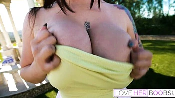 Avalon Mira's huge natural tits worshipped and fucked