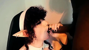 Nunicult Serving BBC In Nun Costume