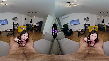 Hot brunette teen Luna Lynx rides cock in stunning hd vr