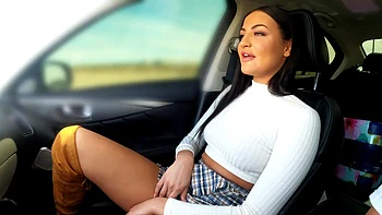 Brunette hot-to-trot Mila Monet enjoys pleasing her man