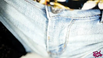 Doxy's big-tit trans solo finger-fucking in stockings