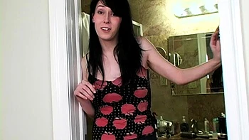 Amateur busty brunette masturbates and does hand job