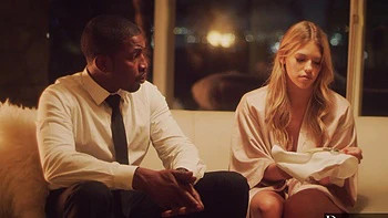 Isiah Maxwell and Leah Lee in intense interracial action