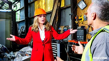 Denice K’s Big Tits Ride and Blow in Garage