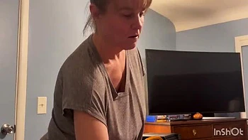 Sweet Marie Mature MILF Shows Ass and Sucks Dick for Cum in Mouth Swallow