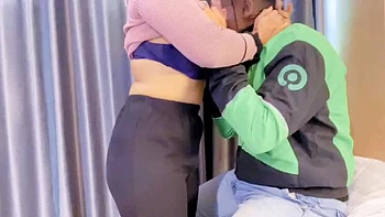 Indonesian Hijab MILF Nadalyne Tight Pussy Prank Delivery Guy Fucking