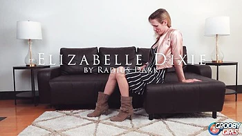 Blonde transgirl masturbates solo with explosive cum