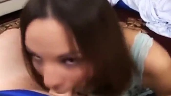 Brunette Hottie Sucks A Dick