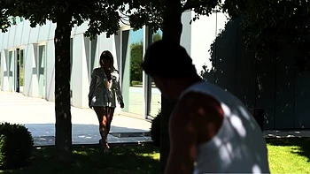 Busty MILF Tatiana Alvarez fucked and massaged outside