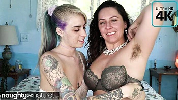 Hairy Lesbian Nikki Silver and Pearl Sage Fuck and Lick Armpits