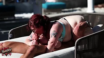Busty Bexx Poolside Slut Takes Big Ass Anal & Deep Throat