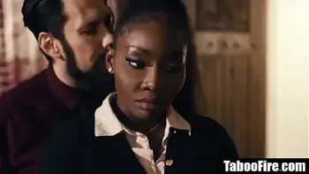 Hot ebony real estate agent has to fuck customer to make a sale