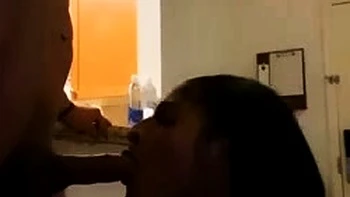 Foreign Ebony Babe Gives POV Blowjob & Handjob