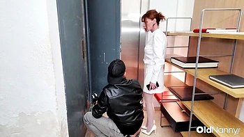 Tattooed milf plumber takes big tits POV fuck