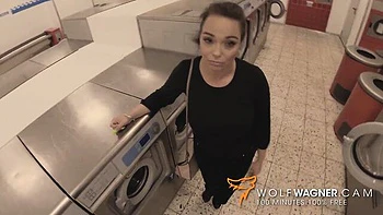 Dirty Priscilla sucks cock in public POV blowjob