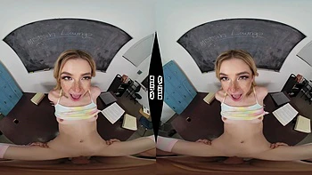 Blonde Teen Gives Hardcore Cock School Blowjobs