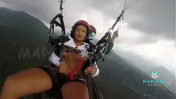 The number one ebony actress from Colombia Mariana Martix goes paragliding masturbating naked
