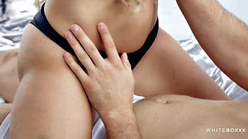 Hot blonde teases and fucks lover