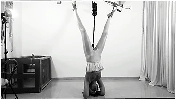 Upside-Down Fuck Machine Traps Her Cum - BDSM POV