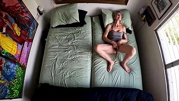 Hairy Amateur Grandma Masturbates, Gets Doggystyled by Old Man