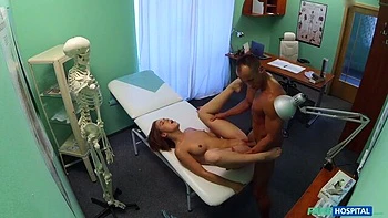 Young nurse sucks big cock, curves and ass