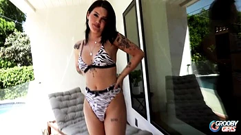 Trans Tgirl Masturbates Big Tits Solo