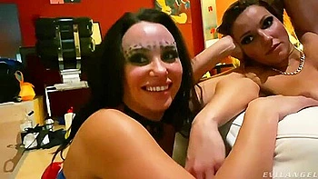 Blonde Milf Trio Fucks Public in Lingerie and Stockings