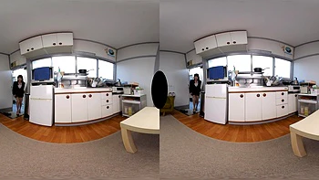 Japanese Brunette in Latex & Stockings with Foot Fetish