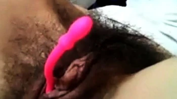 Hairy Amateur Masturbates with Toys on Webcam POV