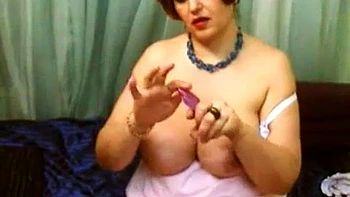 Fat Russian Redhead Masturbates Solo