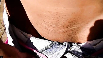 Teen Babe Fingers Her Ass Outdoors Moaning