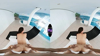 Vixi Rafi rides and sucks in steamy pool sex