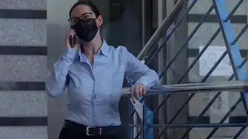 business - slave wife - braless and downblouse in public