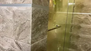 A young pervert looked at his stepmother in the shower