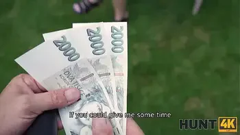 HUNT4K. Wanted to Save His Girlfriend from Creampie -- all He Got was Tip