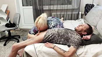 MILF stepmom deepthroats and swallows cum