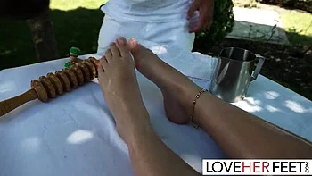 Big Tits MILF Tatiana Fucked Outdoors with Massage and David