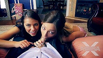 Padrasto sofre enquanto fode jovem adolescente morena