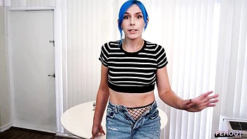 Tgirl Bunny Masturbates in Lingerie and Fishnets