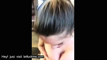 Big-boobs teen cumshot deepthroats cock POV