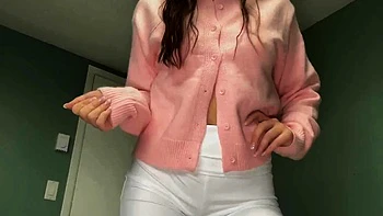 Cute Italian teen brunette solo with tight ass