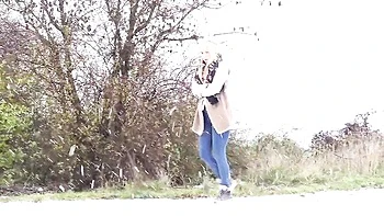 Blonde Model Bianca Pisses Outdoors Nude