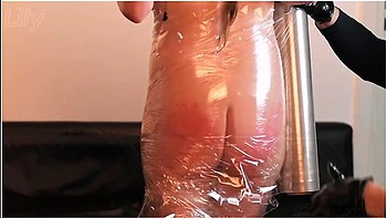 Innocent MILF Bound in Plastic and Fucked