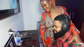 OMG! What a Huge Cock! Ladygold Africa Fuck Krissyjoh's Big Dick While Editing Nigerian Porn Video